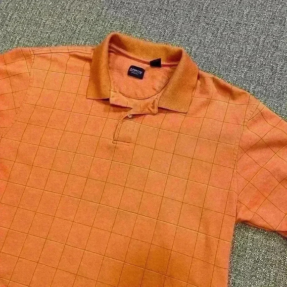 Arrow Orange & Brown Windowpane Plaid Short Sleeve Shirt- Size XXL - Picture 4 of 16